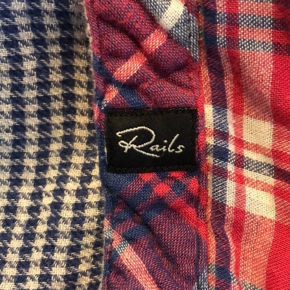 Rails Tencel/Rayon Blend Blue and Pink Plaid Long Sleeve Button Down Size S/P - Picture 13 of 16